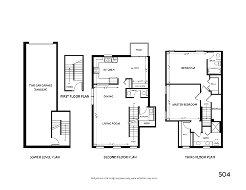 Floor plan for 2 beds, 2.5 baths, 1653 sqft